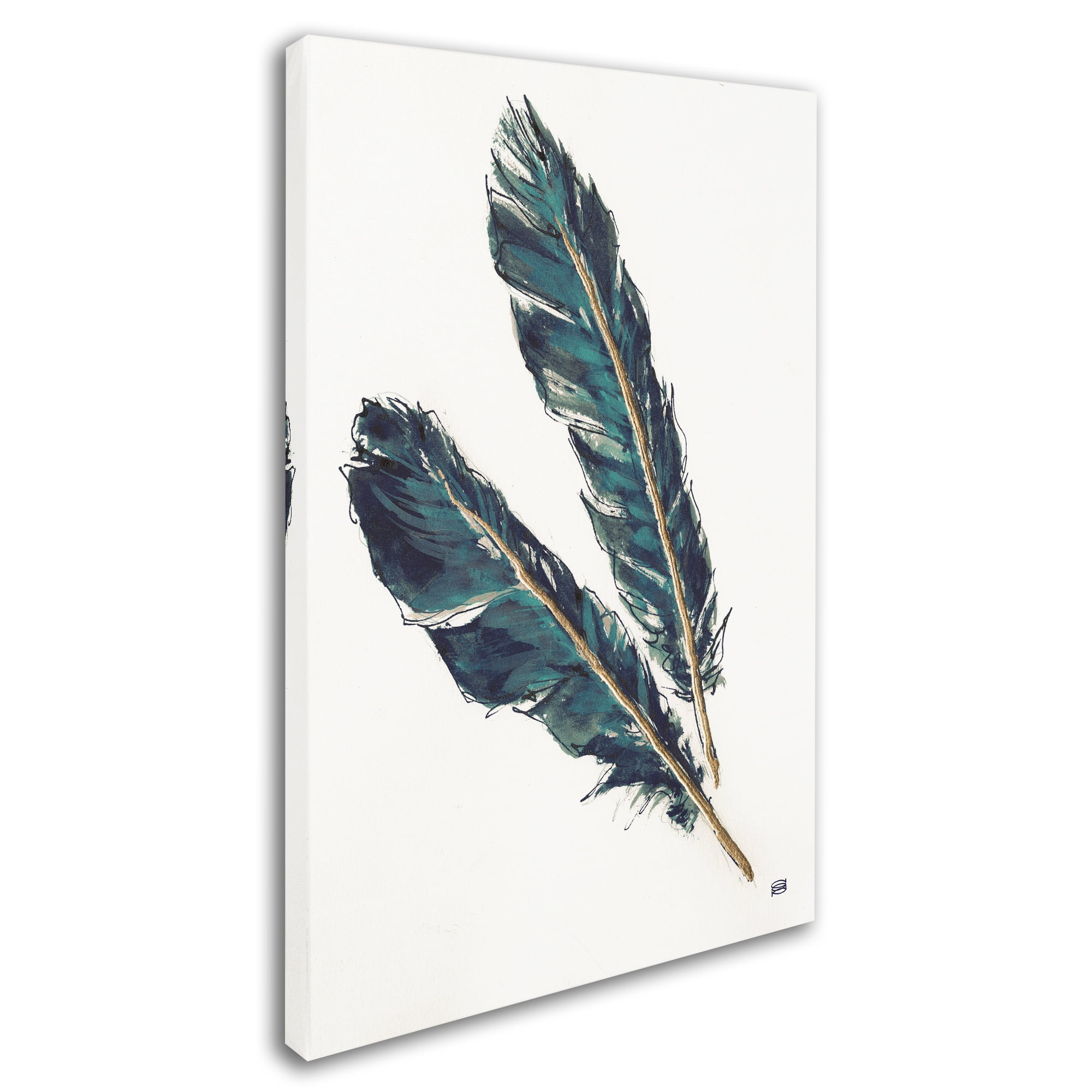 Trademark Fine Art 'Gold Feathers III Indigo' Canvas Art by Chris Paschke