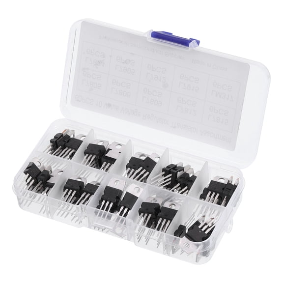 Uxcell PNP NPN Power Transistor Assortment Kit 6 Types Electronic Component 60pcs