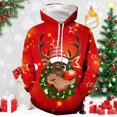 thumbnail image 2 of LUOGENLI Chandails à Capuche pour Hommes, Chandail à Capuche Graphique avec Imprimé de Cerf, Chandail à Manches Longues, Chandail Chaud pour la Saison des Fêtes, Tenue Décontractée, Chandails à Capuche Mode pour Hommes, Rouge, Taille TTTG, 2 of 3
