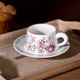 thumbnail image 1 of Glass&Bottle 85oz Chinese Floral Ceramic Coffee Cup Set With Retro Style Floral White Orange, 1 of 6