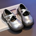 thumbnail image 3 of Dakaela 3-10Y Girls Mary Jane Dress Shoes Cross Strap Chunky Platform School Uniform Oxford Pumps for Toddler Little Big Kid Silver, 3 of 8