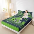thumbnail image 4 of jejeloiu Green Rugby Helmet Full 4-Piece Reversible Football Gamer Sheet Set, 4 of 7