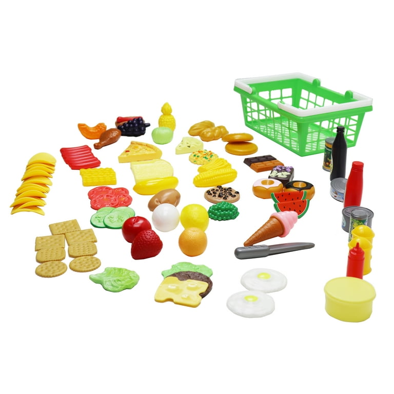 Kid Connection Play Food Basket 100 Pieces Toddler Toys Walmart