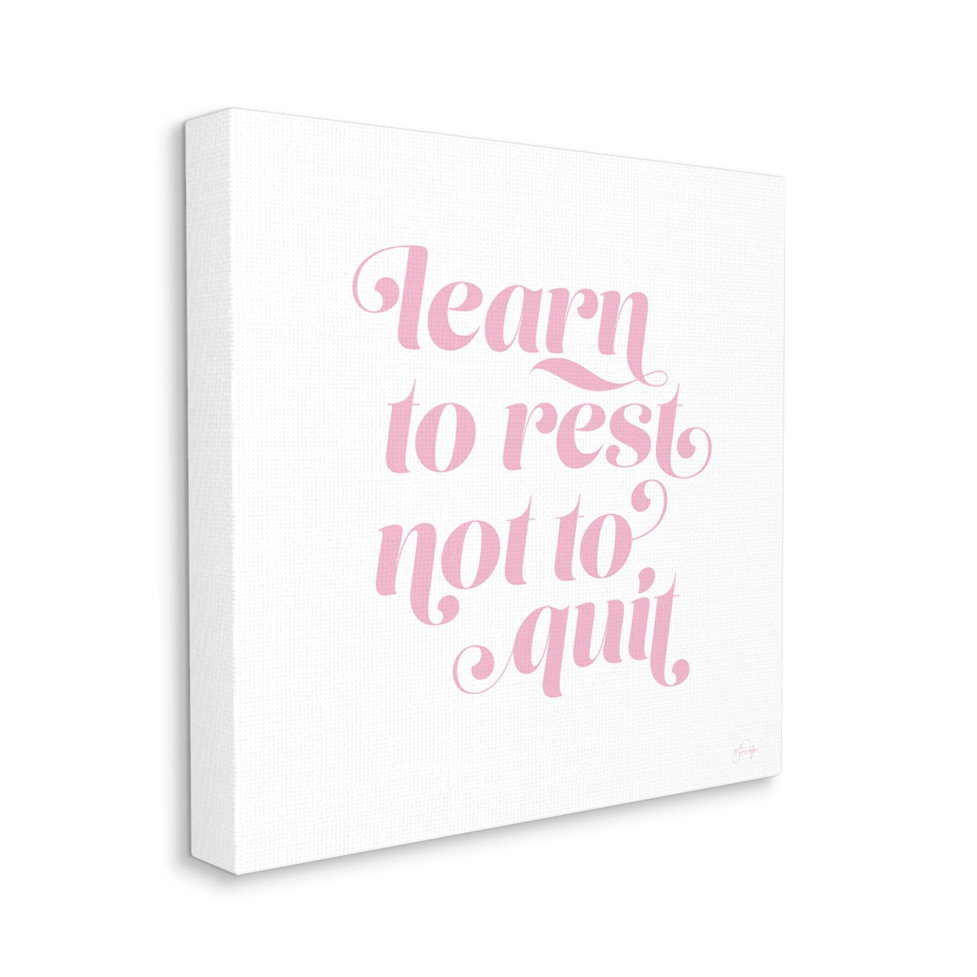 Stupell Industries Learn To Rest Not Quit Motivational Phrase Pink Graphic Art Gallery-Wrapped Canvas Print Wall Art, 36x36, by Yass Naffas Designs