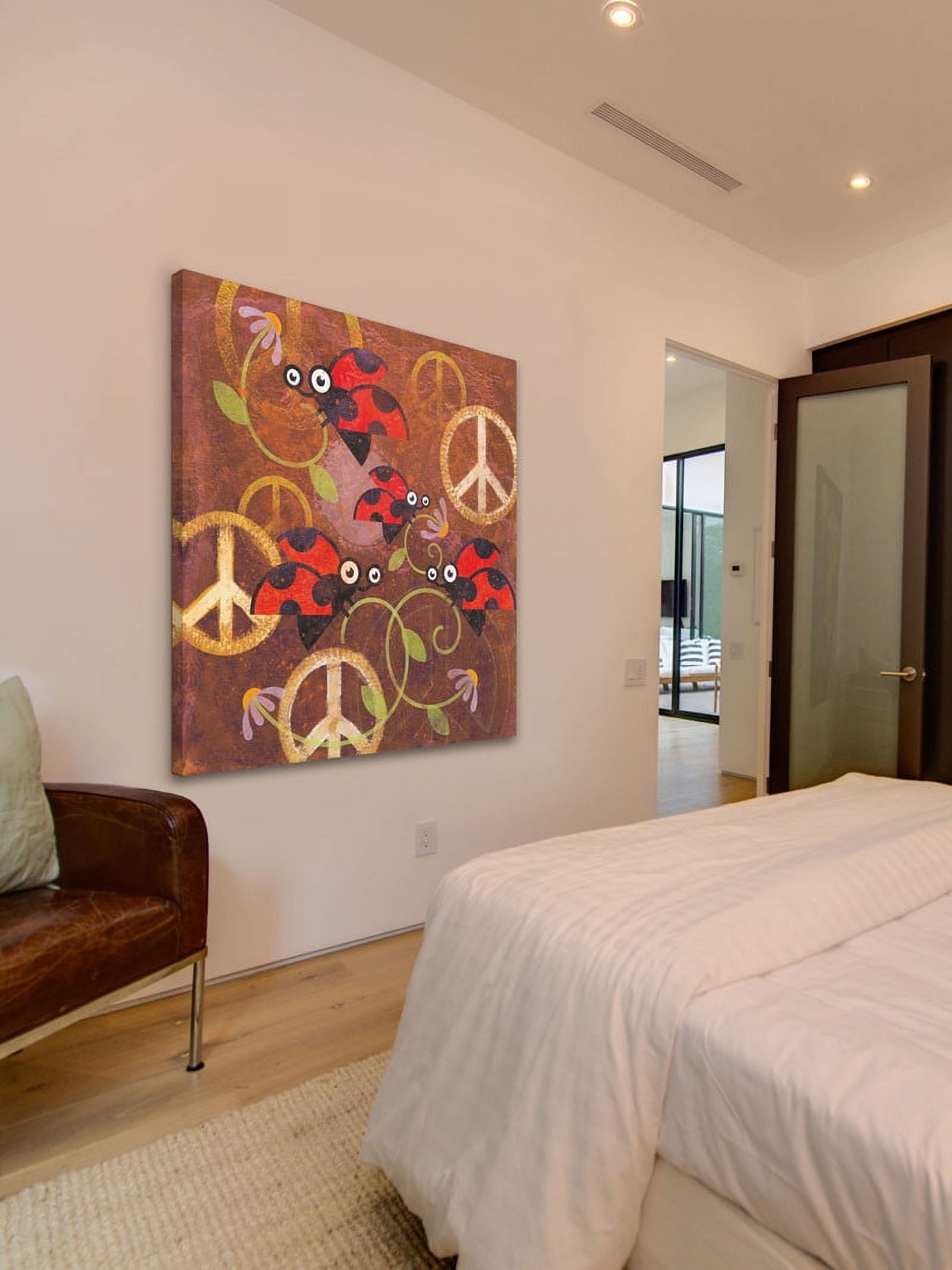 Marmont Hill "Peace Sign Ladybugs VI" Painting Print on Canvas