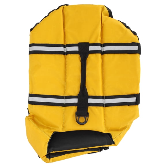 M Buder Dog Life Jacket Pet Floatation Vest Saver Swimsuit Preserver for Puppy Water Safety, High Buoyancy, Reflective Stripes, Adjustable Fit for Medium and Large Dogs, Yellow, XL (20.87 inches)