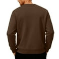 thumbnail image 5 of Solid Color Men's Winter Fleece-Lined Crewneck Sweatshirt | Oversized Warm Thick Solid Color For Casual & Daily Wear,Coffee,S, 5 of 7