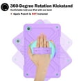 thumbnail image 5 of Hard Back Cover Case for Samsung Galaxy Tab A9+ Tablet (2023) Model SM-X210/X215/X216 - Kids Friendly Shockproof Sturdy Portable Rugged Case with Rotating View Kickstand & Shoulder/Hand Strap, Purple, 5 of 12
