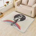 thumbnail image 2 of Cowgirl Area Rug - 4x5 Rug - Cowgirl Rug - Western Horse Riding Area Rug - Rainbow Starry Sky Rugs - Girls Beige Carpet, 2 of 7