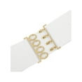 thumbnail image 3 of INSPIRE CHIC Women's Interlock Buckle Stretchy Belts Fashion Vintage Elastic Waistband for Dresses Coats 75x6cm/29.5x2.4" White, 3 of 7