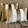 thumbnail image 6 of Pillow Covers, Decorative Brown 18"x18" (45x45 cm) Throw Pillow Covers, Velvet Patchwork Throw Pillows For Sofa, Striped Pattern Modern Style - Velvet Band Taupe, 6 of 10
