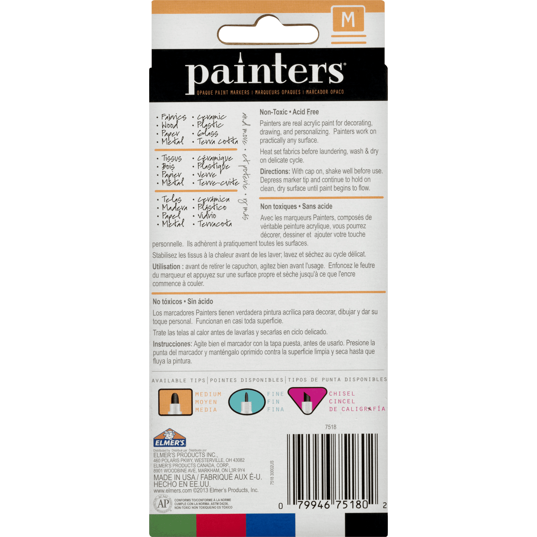 Painters Paint Markers Opaque Medium Tip 5 Colors Walmart