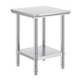 thumbnail image 2 of Commercial Kitchen 24" Stainless Steel Work Table - Heavy Duty Food Preparation Cart with Utility Shelf, 2 of 7