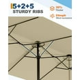 thumbnail image 3 of Arigeas 15FT Large Patio Umbrella with Base, Outdoor Double-Sided Rectangle Market Umbrella for Garden Backyard, 3 of 5