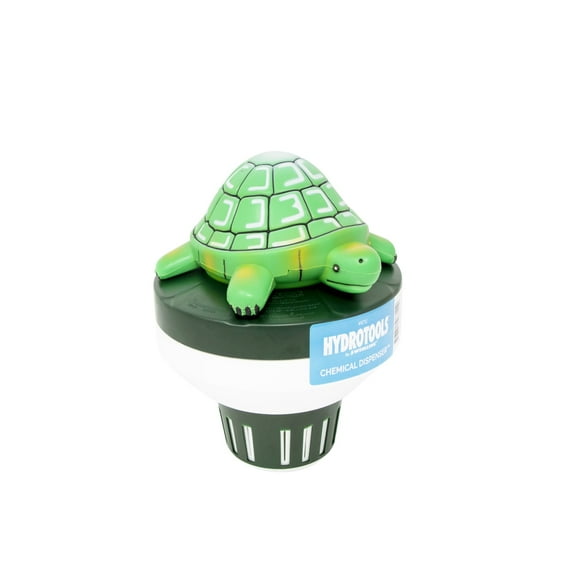 Swim Central Turtle Floating Swimming Pool Chlorine Dispenser - 7.5" - Green and Black