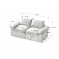 thumbnail image 3 of Aukfa Modern Modular Cloud Couch with 24.4" Deep Seat, Corduroy Upholstered 2-Seat Loveseat Sofa, No Assembly Required for Living Room, White, 3 of 7