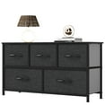 thumbnail image 6 of Uforic 5 Drawer Dresser Fabric, Wide Chest Of Drawers With Wood Top for Living Room,,Hallway,Black, 6 of 9