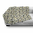 thumbnail image 2 of Abstract Soft Flannel Fleece Throw Blanket, Continuous Pattern of Surreal Design Flowers, Cozy Plush for Indoor and Outdoor Use, 50" x 70", Champagne Yellow, by Ambesonne, 2 of 5