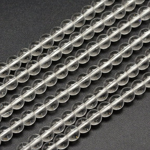10strands Quartz Round Bead Strands Clear 6mm Hole: 1mm about 67pcs/strand 15.7 inch