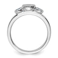 thumbnail image 3 of Auriga 925 Sterling Silver Double Round Aquamarine & Diamond Ring for Women Size- 9, 3 of 6