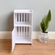thumbnail image 5 of Mesa de noche | Mesa auxiliar de madera blanca | Organizador para dormitorio y lado de la cama | Mesa pequeña para esquina | Estante de almacenamiento | PVC duradero | Compacta 18.7x9.84x7.48 in | 1, 5 of 6