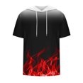 thumbnail image 3 of Qiopertar Liquidation à Moins de 5$ T-Shirt à Manches Courtes à Capuche Col Rond Impression Numérique pour Hommes en Liquidation, 3 of 4