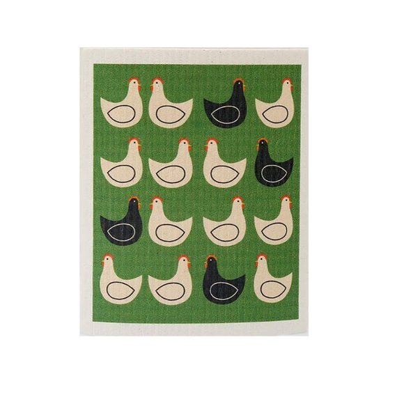 N/B Wood Pulp Cotton,Absorbent, Non-Dreasy. 1 Set is 2 Pieces of The Same Pattern Dishcloth (Strawberry, Lemon, Chicken) (Chicken)