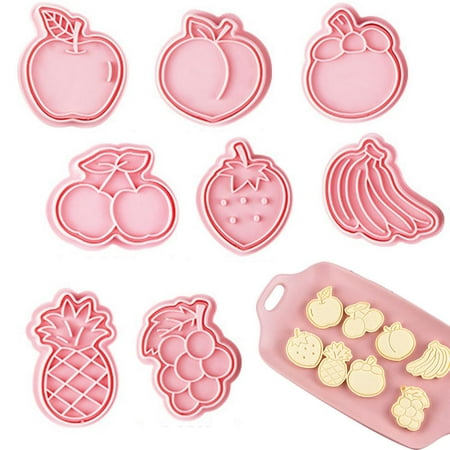 

Fovolat Biscuit Mold Cookie Cutters Summer Cookie Cutters Fruit-Themed Pear Peach Banana Pineapple Grape Fondant Molds Set for Pastry Baking Fruit Cookie Stamps Mold greater