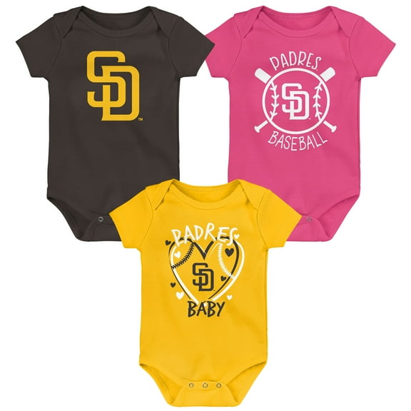 Infant San Diego Padres Slide Home Three-Pack Bodysuit Set