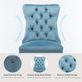 thumbnail image 5 of ODUSE-DAILY Velvet Dining Chairs Set of 4, Kitchen & Dining Room Chairs, Sillas De Comedor, Nailheads Tufted, Fabric Upholstered, Solid Wood Frame (Light Blue, 4 Pcs), 5 of 12