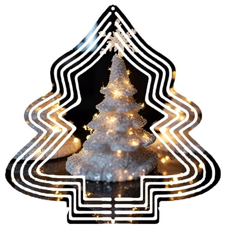 Metal Hanging Christmas Tree Wind Decorations – Festive Garden Spinners with Illuminated Pattern Design for Yard and Garden Decor Metal Hanging Christmas Tree Wind Decorations – Festive Garden Spinners with Illuminated Pattern Design for Yard and Garden Decor