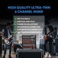 thumbnail image 5 of 6 Channel Mixer Audio Console, CT-60S Professional Music Mixer DJ Mixing Board with Reverb Bluetooth MP3 Player 48V Phantom Power Supply USB Recording for Studio Karaoke Live Performance, 5 of 9