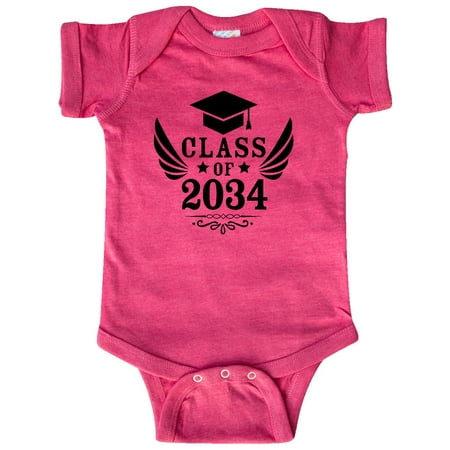 

Inktastic Class of 2034 with Graduation Cap and Wings Gift Baby Boy or Baby Girl Bodysuit