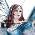 thumbnail image 2 of Large Winter Fairy Warrior with White Wolf Bow and Arrow Statue 18 Inch Collectible, 2 of 3