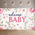 thumbnail image 4 of Floral Themed Welcome Baby Backdrop Banner Party Decoration Background for Baby Shower Events Photography Props Newborn Celebrations, 4 of 7