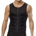 thumbnail image 1 of Camisetas de compresión para hombres, camisetas interiores, moldeadoras de cuerpo adelgazantes, entrenador de cintura, camiseta sin mangas con cremallera, 1 of 5