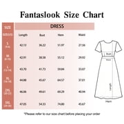 Fantaslook Summer Short Sleeve Midi Dresses for Women Casual Floral T Shirt Dresses Flowy Beach Sundress with Pockets