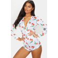 thumbnail image 5 of Combinaison Pyjama pour Femmes à Pois Nuage Imprimés, Manches Longues, Coupe Ample, Vêtements de Nuit, Boutons, 5 of 5