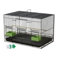 thumbnail image 1 of Jaula de hierro para periquitos, jaula portátil para pájaros con asa, accesorios para interiores, caja para pájaros Negro, 1 of 8