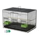 thumbnail image 1 of Jaula para pájaros, transportín de con perchas, jaula portátil de hierro para periquitos, canarios, pájaros pequeños, cacatúas y guacamayos. Negro, 1 of 8