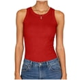 thumbnail image 4 of NIEWTR Womens Tank Tops Summer Sleeveless U Neck Ribbed Knit Basic Slim Going out Cami Tee Shirts(Z1-Red,M), 4 of 7