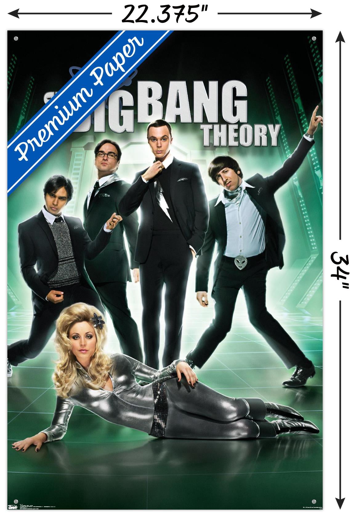 The Big Bang Theory - Group Wall Poster with Push Pins, 22.375" x 34"