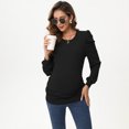 thumbnail image 2 of Maternity Shirts Women's Casual Tops Pregnancy Short Sleeve Striped Ruched Side Tunic Top, 2 of 5