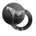 thumbnail image 2 of Balery Monochrome Leopard Horse Round Bar Stool Seat Covers Velvet Fabric Adjustable Protects from Scratches and Stains for 14-17 Inch Chair-12 inch, 2 of 7