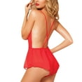 thumbnail image 2 of Gibobby Ropa interior mujer Conjunto de lencería de talla grande para mujer con tirantes y encaje(Rojo, XG), 2 of 4
