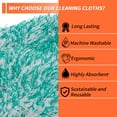 thumbnail image 5 of Unique Bargains 1 Pc Car Wash Towel Plush Car Cleaning Wiping Dryer Car Washing Tool 27x22x1cm Green White Black, 5 of 6