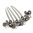 thumbnail image 5 of Sankuwen Women Rhinestone Inlaid Flower Hair Comb Hairpin Barrette Accessory, 5 of 8