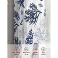 thumbnail image 6 of Sheer Curtains 84 inches Long 2 Panels Set Nautical Coastal Ocean Retro Coral Starfish Black White Sheer Window Curtain Rod Pocket Voile Drapes for Living Room/Bedroom, Each 52" W x 84" L, 6 of 7
