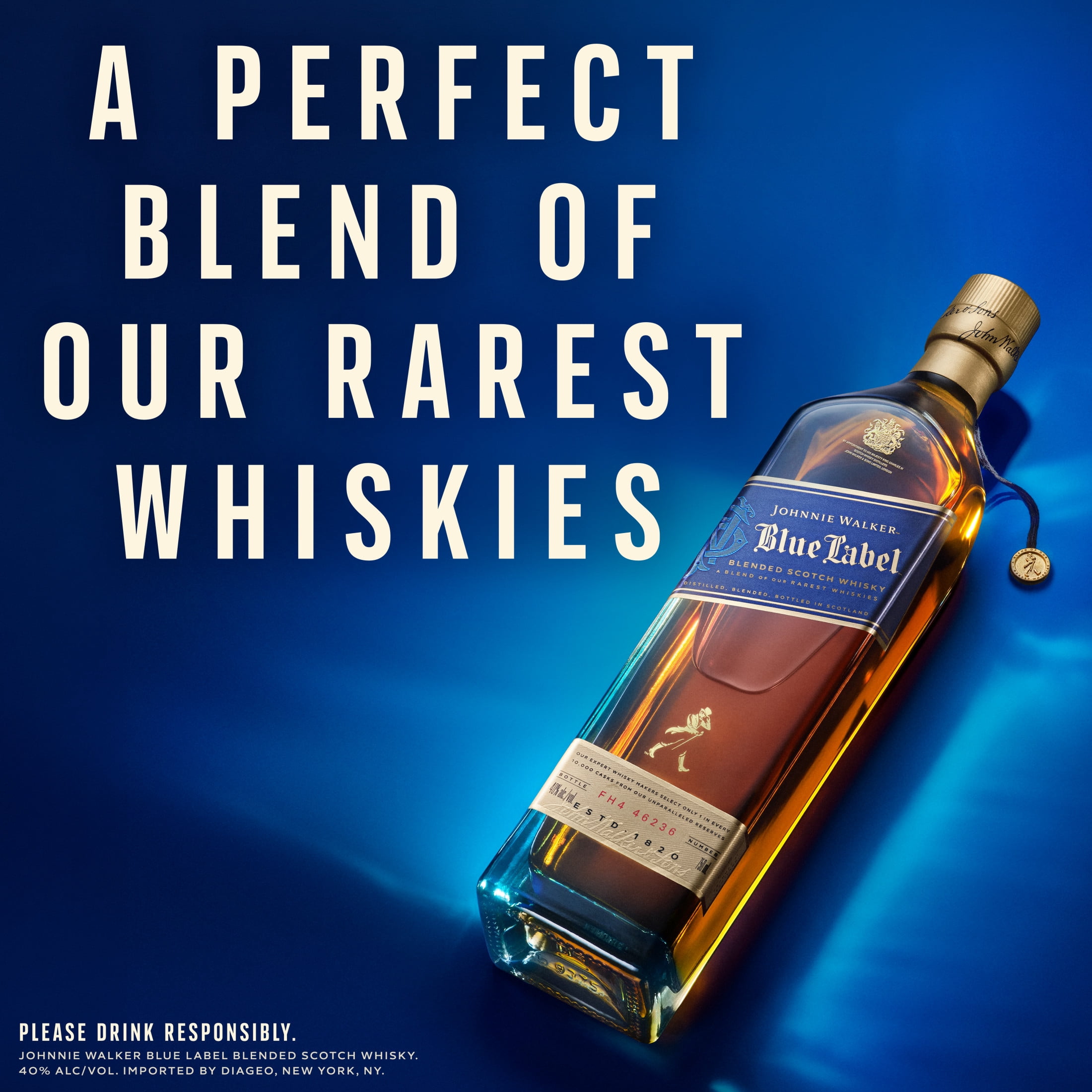 Johnnie Walker Blue Label Blended Scotch Whisky, 750 mL, 40% ABV