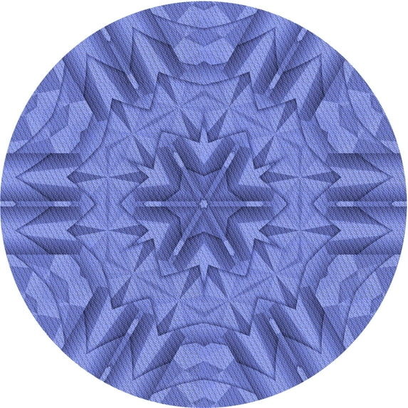 Ahgly Company Indoor Round Patterned Sky Blue Dress Blue Area Rugs, 5' Round